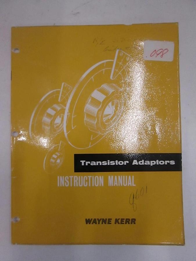 Used Transistor Adaptors, Q601 DC Control Unit and Adaptors, Instruction Manual, Used