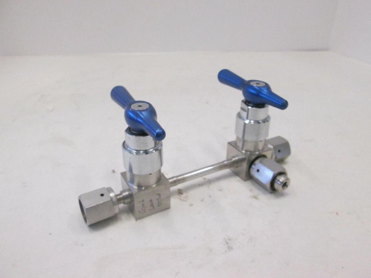 Used Semigas Valve Manifold w/ Two Valves, Used