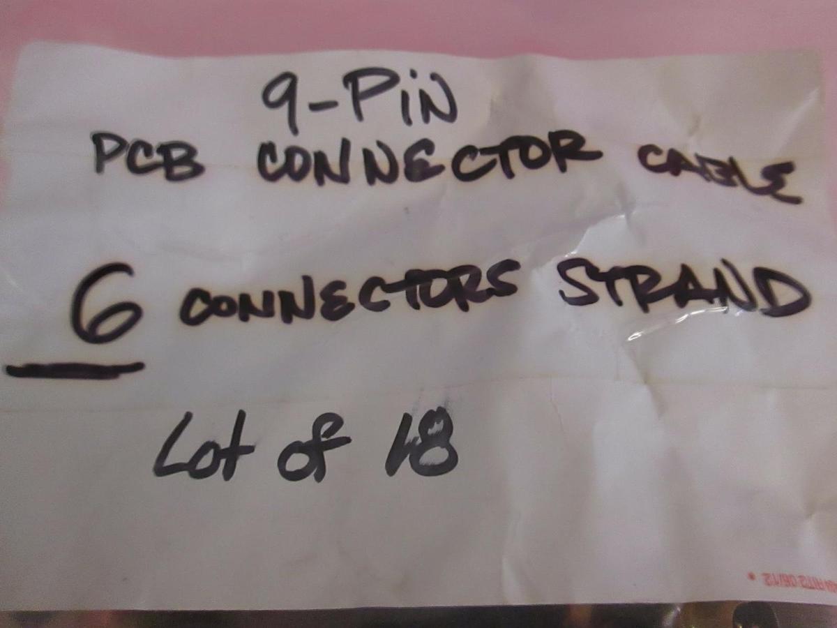 Used AMP 9 Pin PCB Connector Cable, 6 Strands, Lot of 18