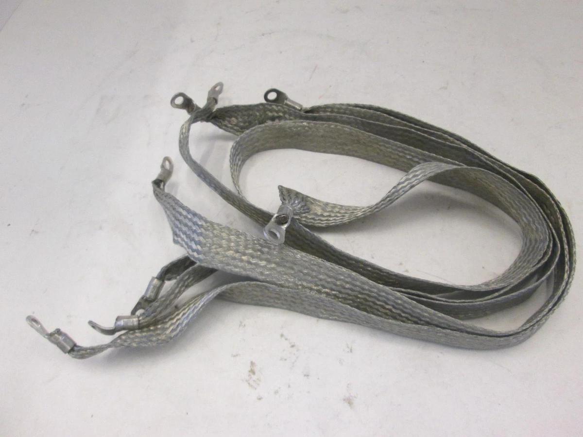 Used Terminated Ground Braid, 1/4" Lug, Used, Lot of 5