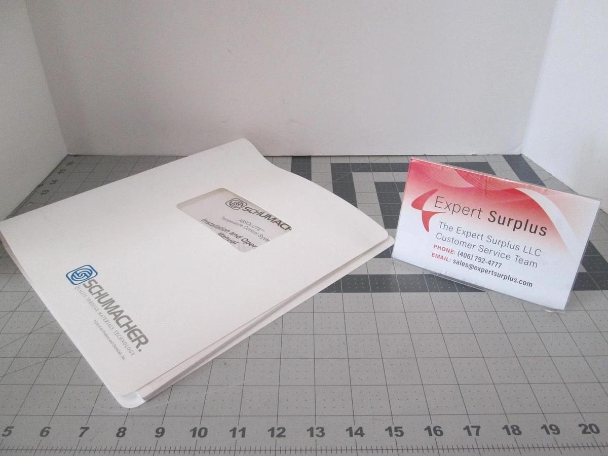 Used Schumacher, ABSOLUTE, Temperature Control System, Install and Op Manual, New