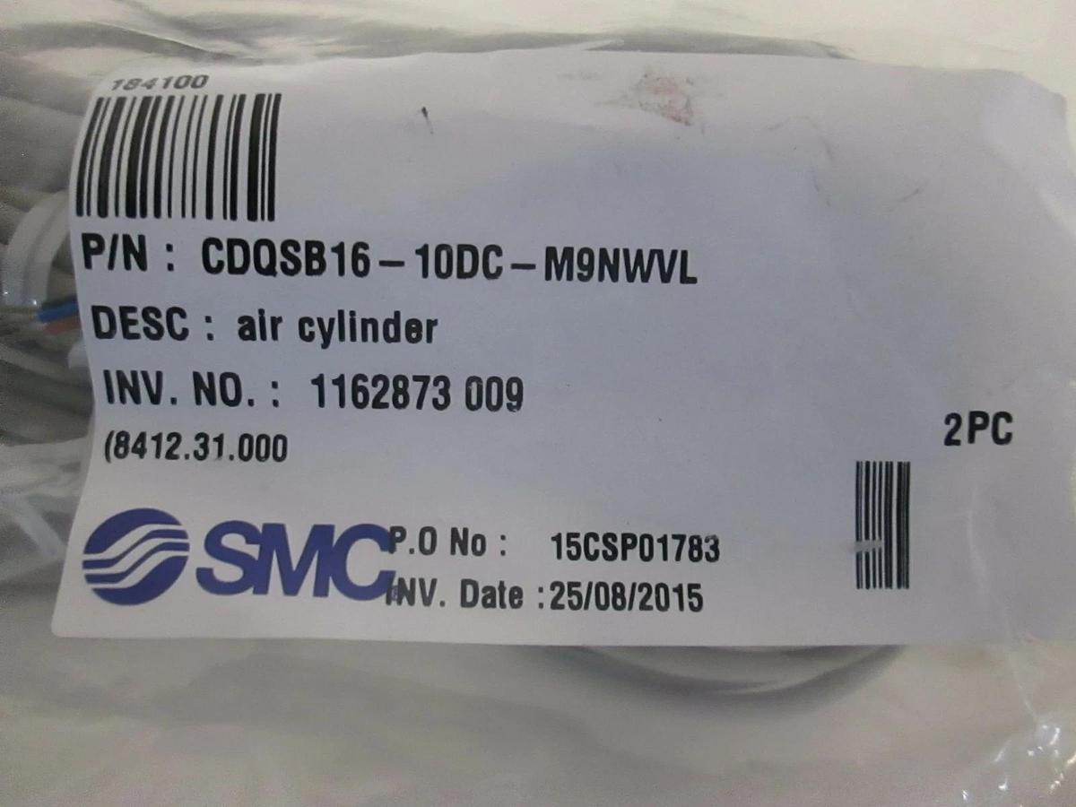 SMC, Air Cylinder Cable, CDQSB16-10DC-M9NWVL, New, Lot of 2