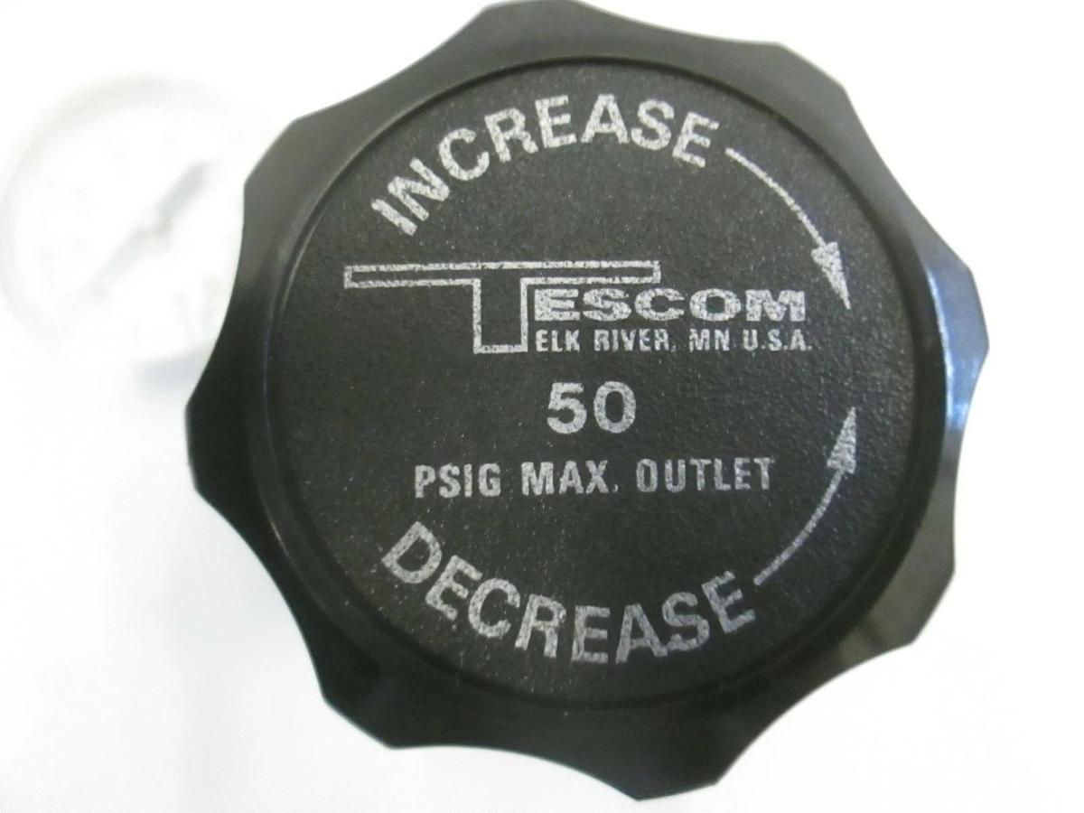 Used Tescom Stainless Steel Regulator, 64-246X w/ 30-0-60 PSI Gauge, Used