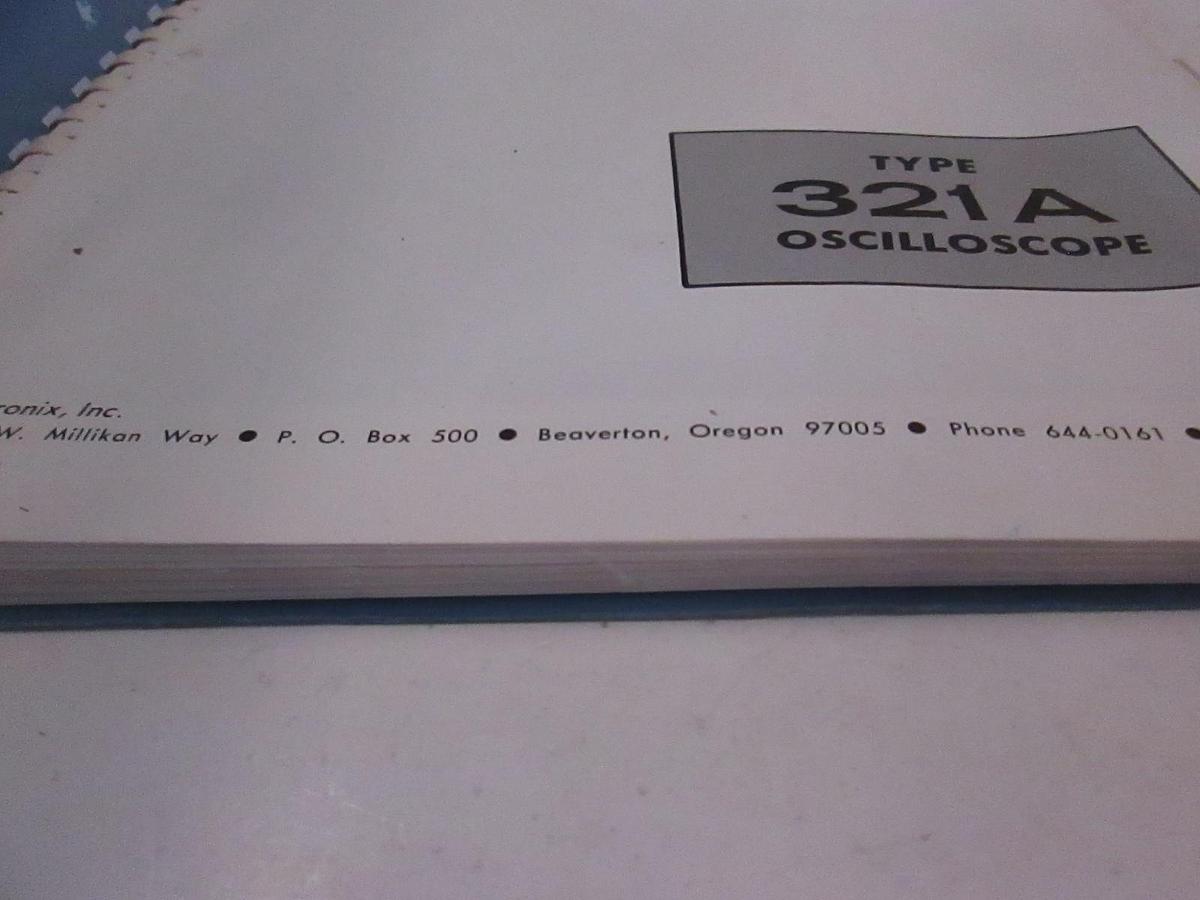 Used Tectronix Type 321A Oscilloscope Instruction Manual, Used