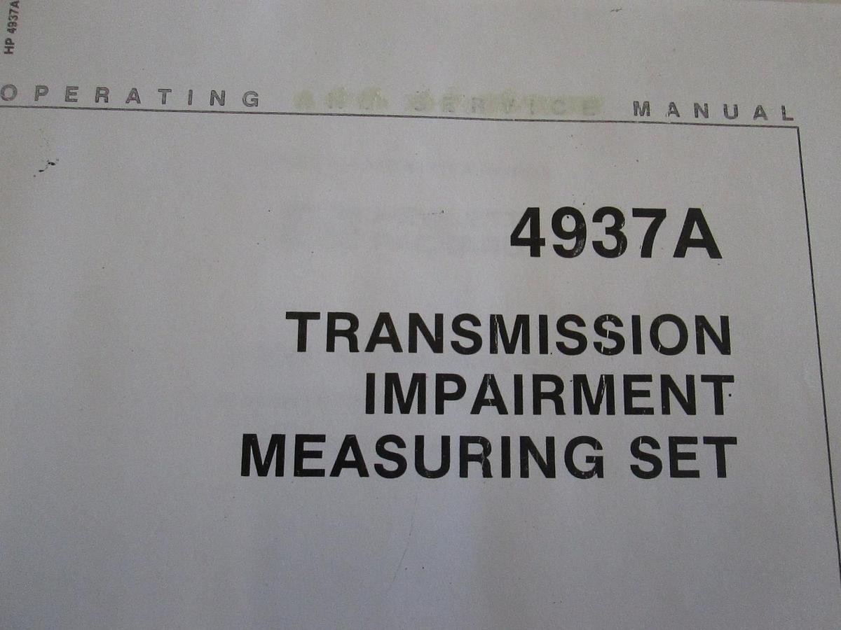 Used HP 4937A Transmission Impairment Measuring Set Operating Manual, Used