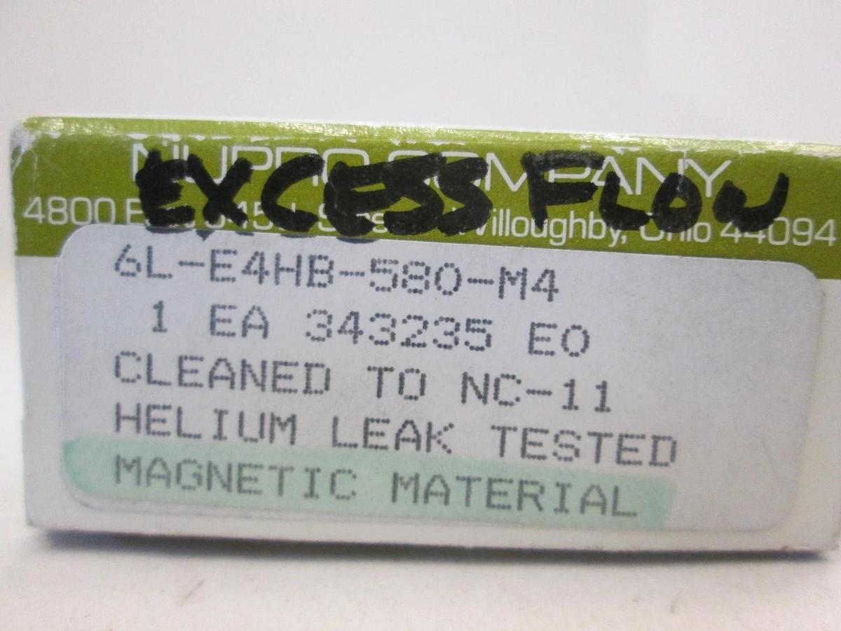 Nupro, 6L-E4HB-580-M4, Excess Flow Valve, 3000PSIG, New