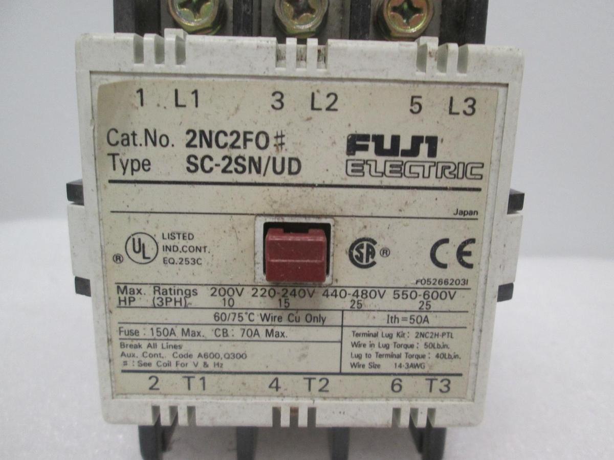 Used Fuji Electric, 2NC2F0, Ccontactor, SC-2SN/UD, Used