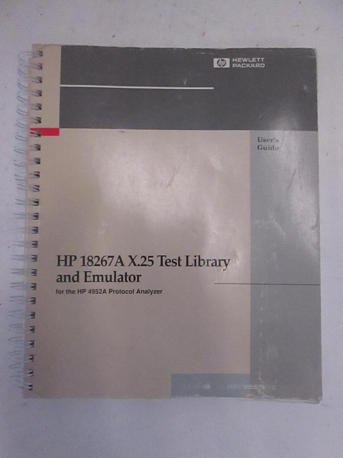 Used HP 18267A X.25 Test Library and Emulator for HP4952A User's Guide, Used