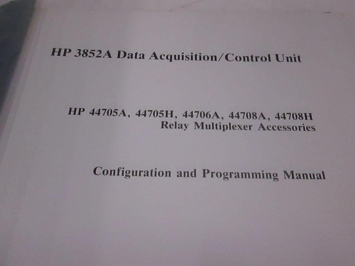 Used HP 3852A Data Acquisition/Control Unit Config and Programming Manual, Used