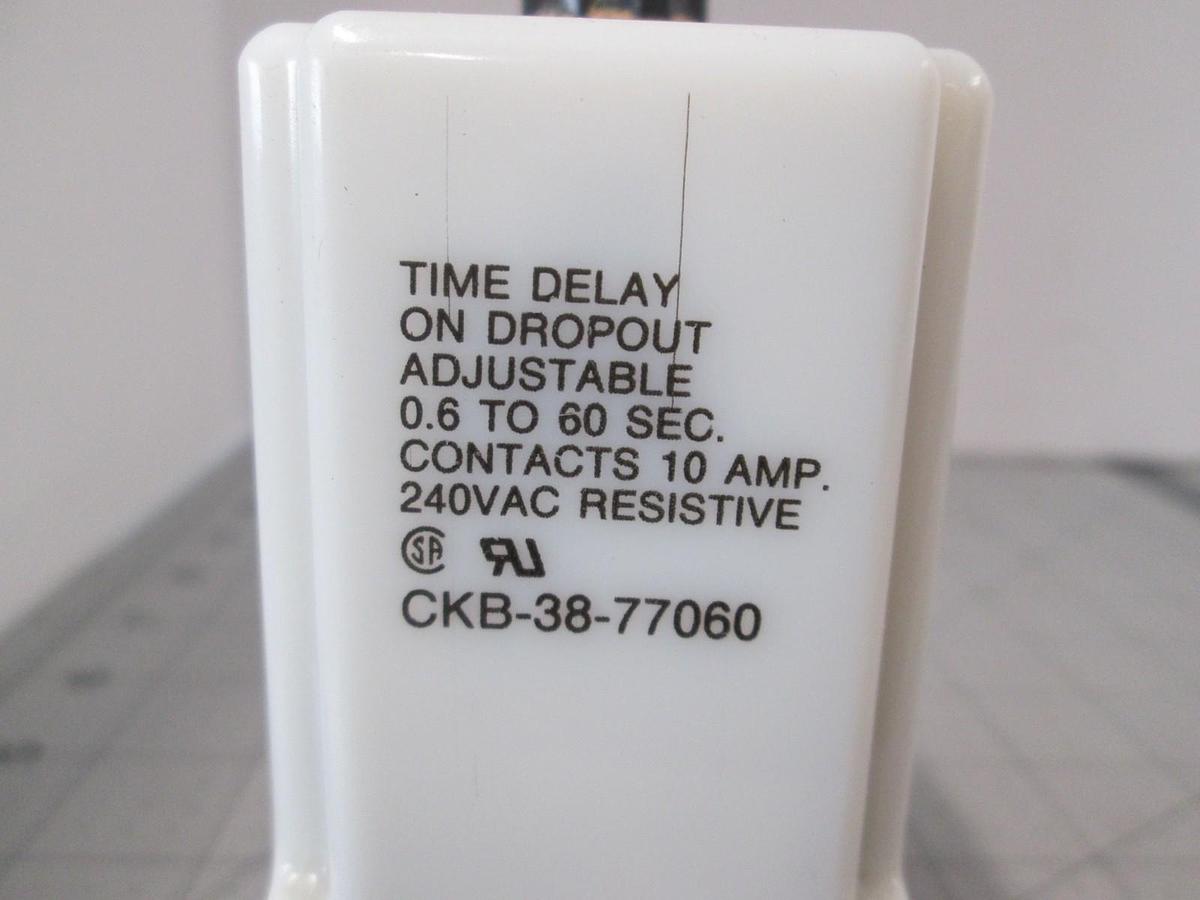 Used Potter & Brumfield CKB-38-77010 Time Delay Relay 0.1 sec to 10 sec, Used