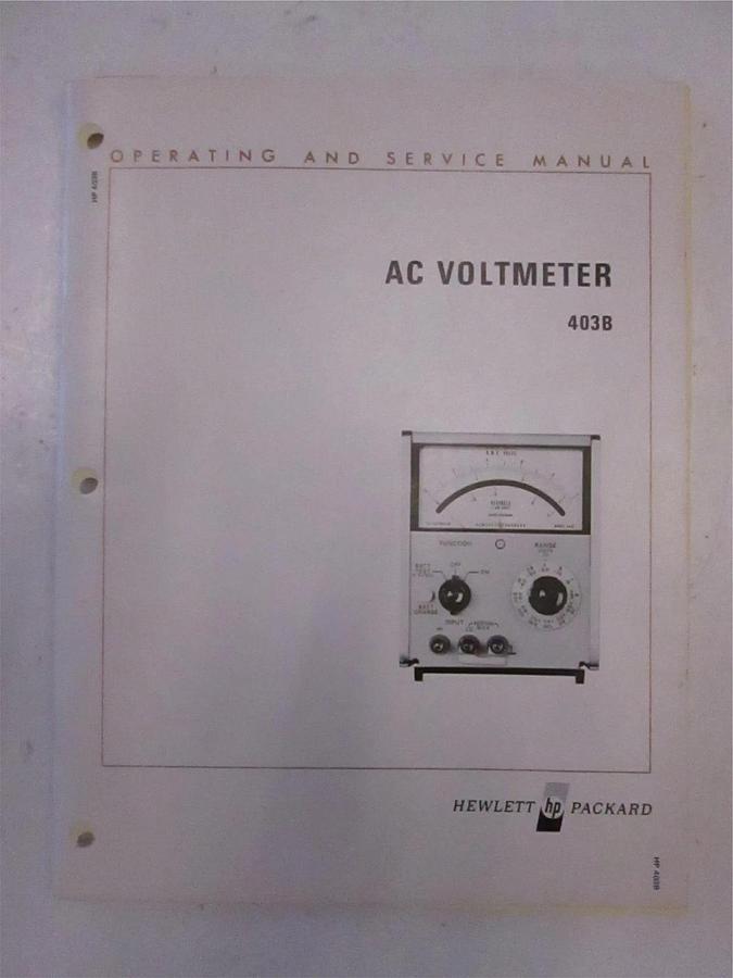 Used HP AC Voltmeter 403B Operating and Service Manual, Used