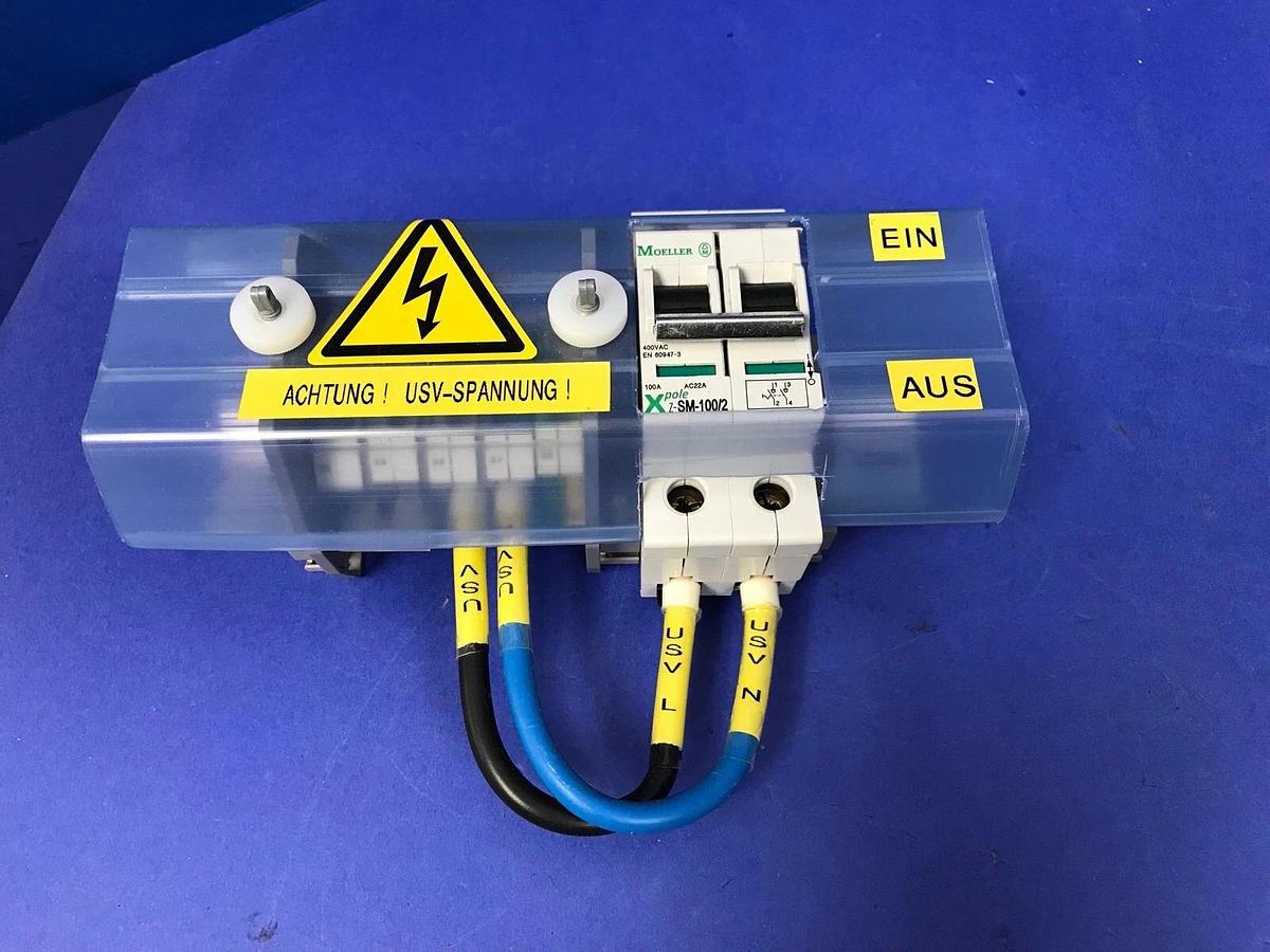 Used Moeller X-Pole Z-SM-100/2 Main Switch Assy w/ Phoenix Contact Relays, Used