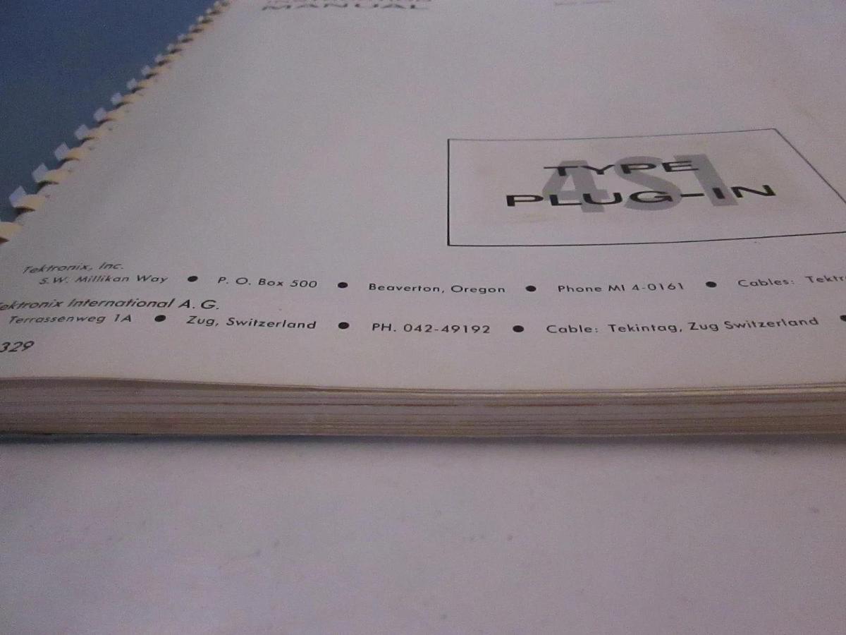 Used Tectronix Type 4S1 Plug-In Instruction Manual, Used