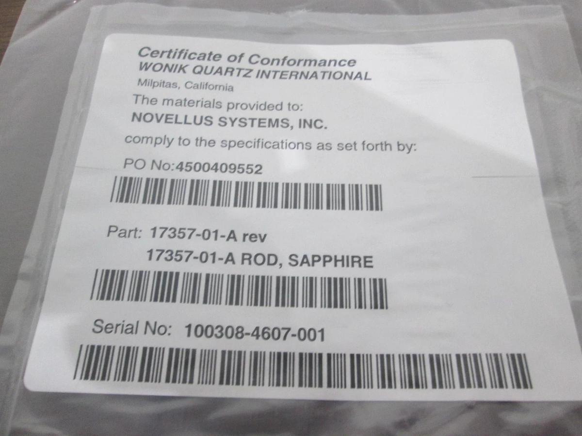 Novellus Systems, 17357-01-A, Rod, Sapphire, New