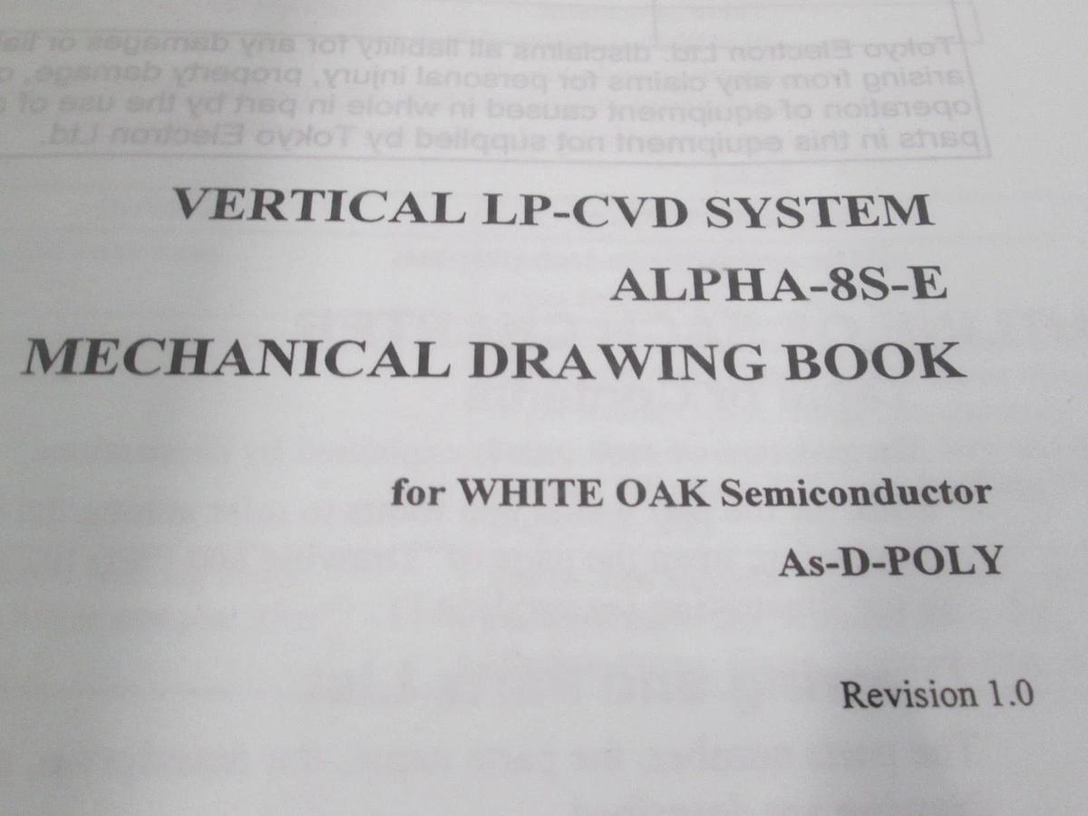 Used TEL Tokyo, ALPHA-8S-E, Mechanical Drawing Book As-D-POLY, Used