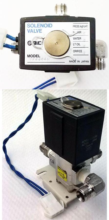 Used SMC VX3334N-02-1GS 3 Port Solenoid Valve Assembly, Used - LOT of 3