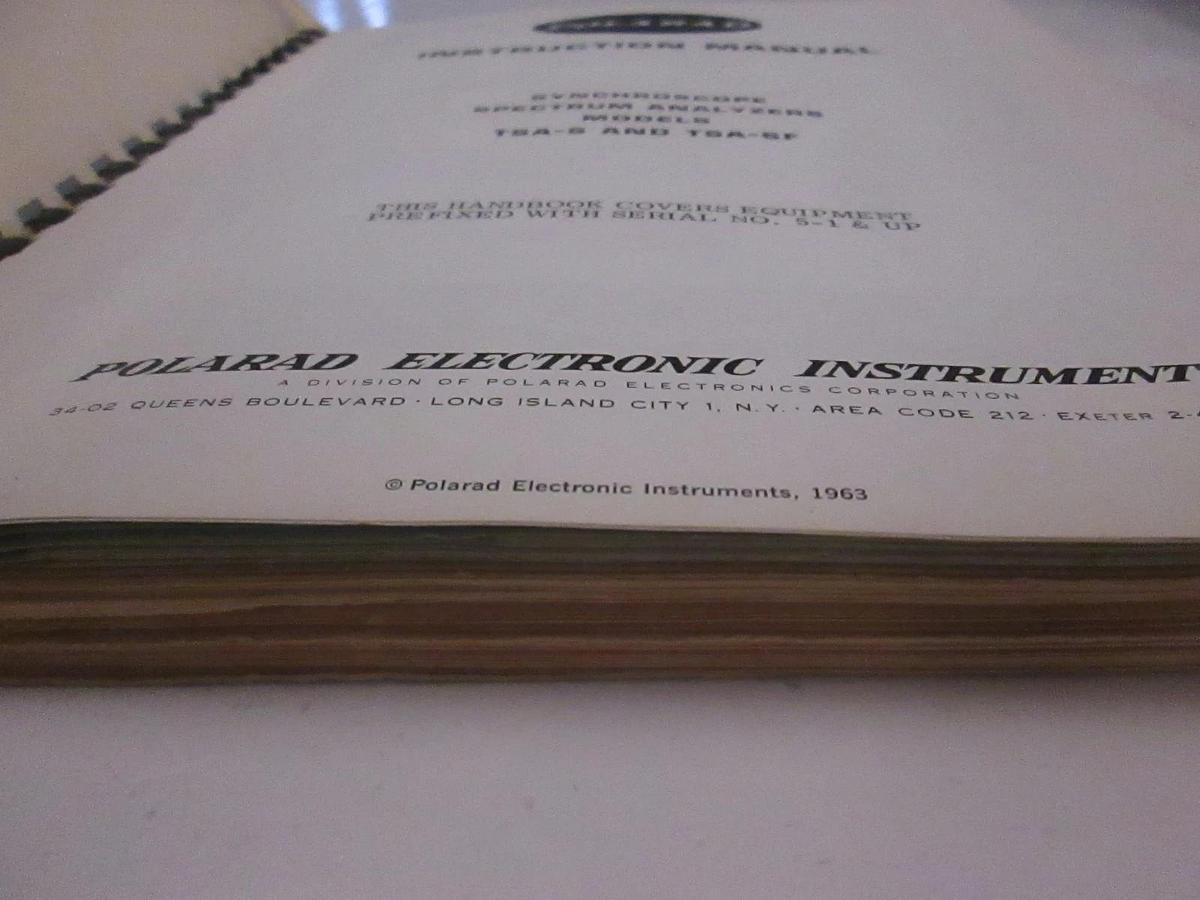 Used Polarad Model TSA-S and TSA-SF Synchroscope Spectrum Instruction Manual, Used