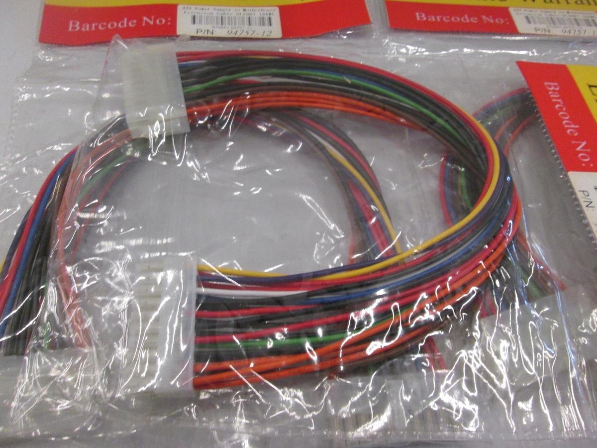 Used Vaster, ATX Power Supply to Motherboard EXT Cable, UL1007, 18 AWG, New, Lot of 3