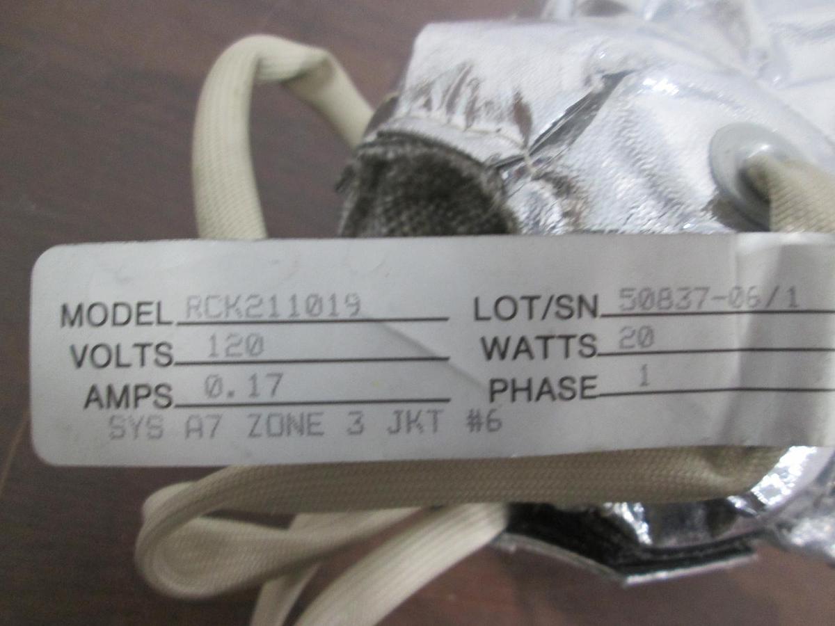 Used BriskHeat, RCK211019, Insulator Jacket, 120V, .17A, 20W, Single Phase, Used