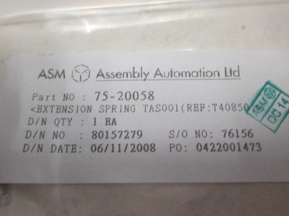 ASM, Extension Spring TAS001, 75-20058, New