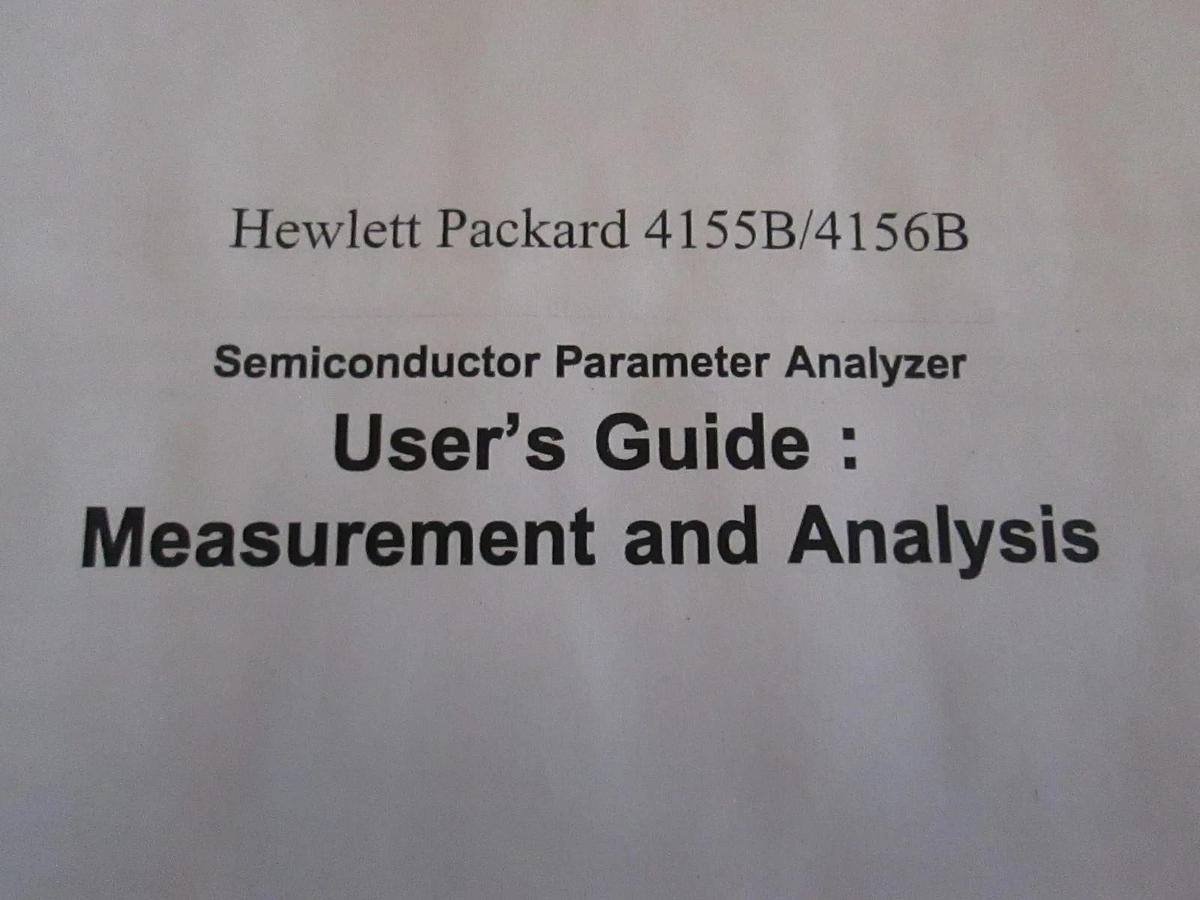 Used HP 4155B/4156B Semiconductor Parameter Analyzer User Guide, Used