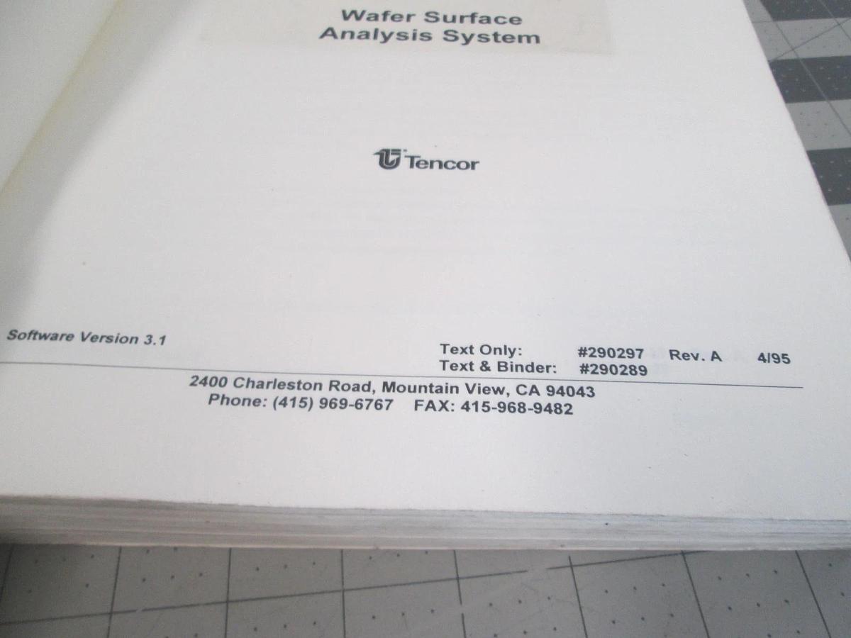Used Tencor, Surfscan 6100/6200, Wafer Surface Analysis System Manual, Version 3,Used