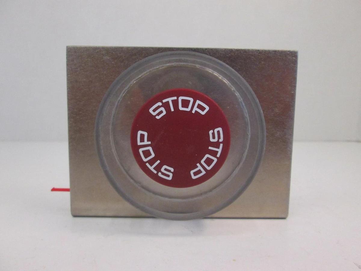 Used EAO Contact Block With Red Stop Button, 704.900.5