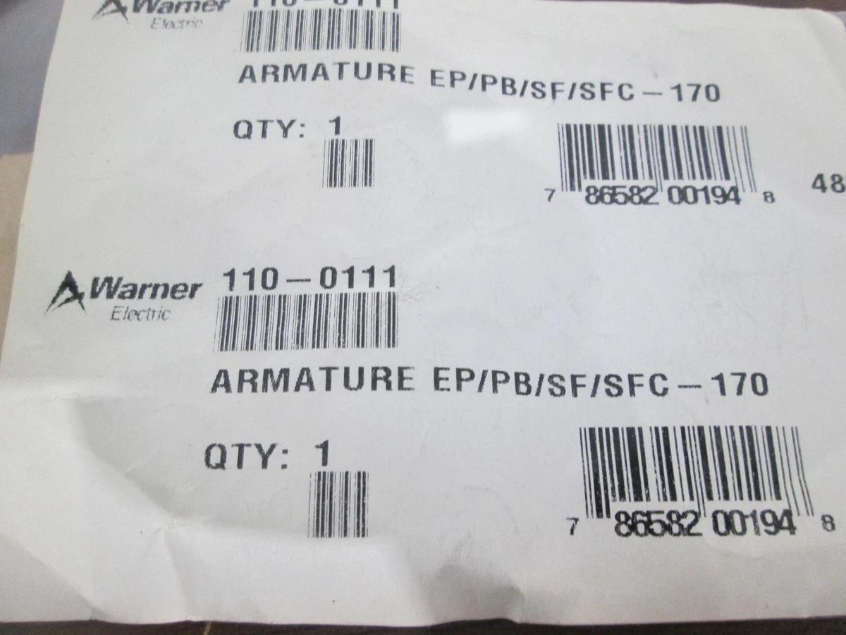 Used Warner, 110-0111, Armature EP/PB/SF/SFC-170, Used