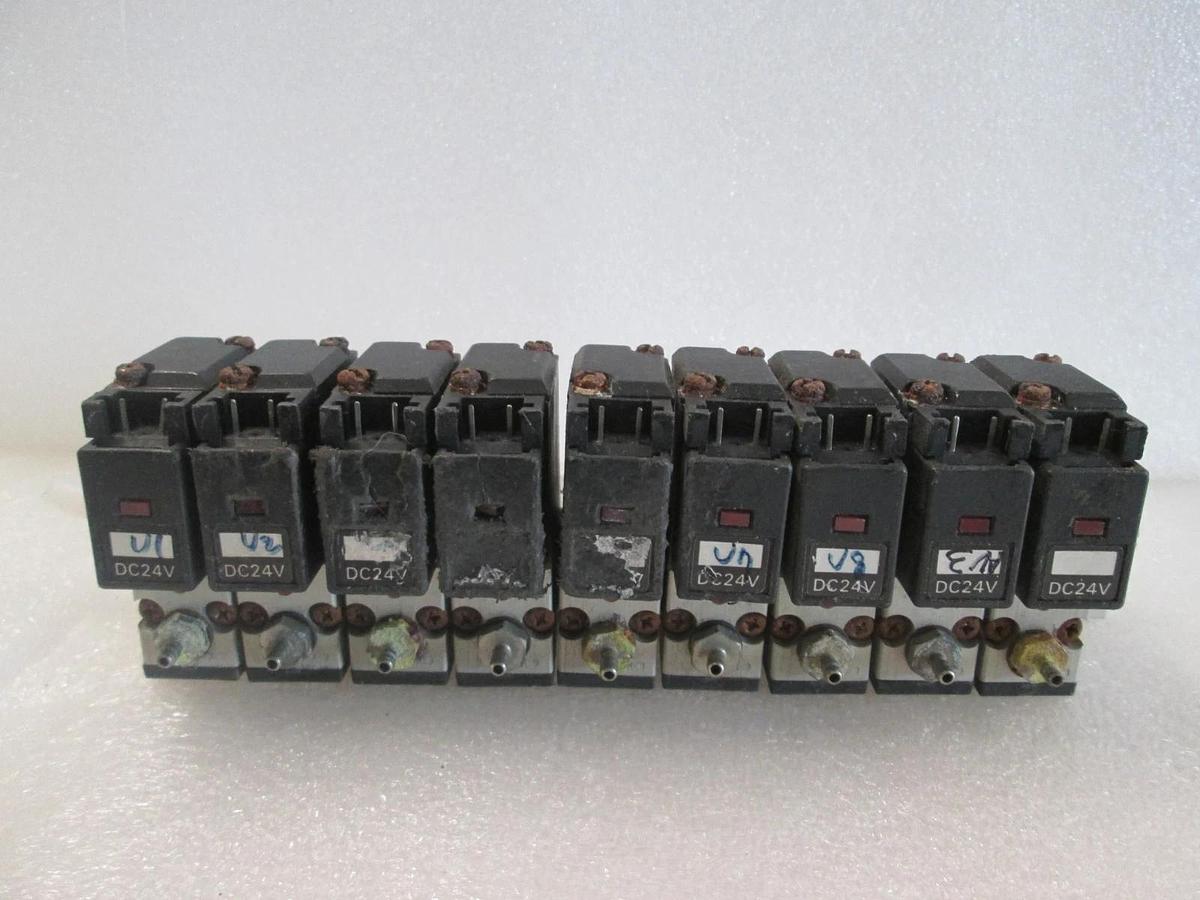 Used Koganei, 030E1, Solenoid Valve Block Assy, w/ YM10T Block, 9 Valve, Used