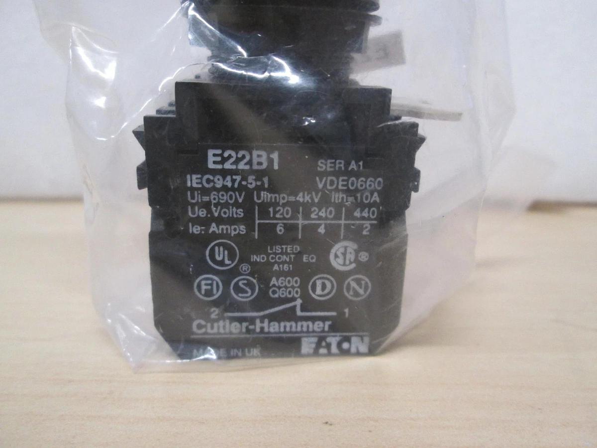 Used Cutler-Hammer E22B11 Contact w/ Push Button lock , used