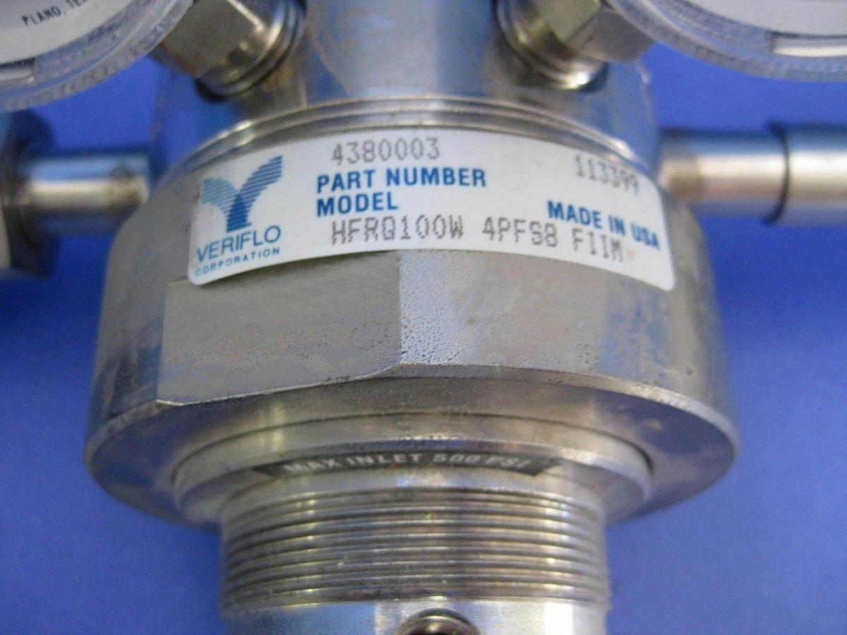 Used Veriflo Gas Stick Assy w/ HFRQ100W Regulator, 43700479 High Flow Valves, Gauges
