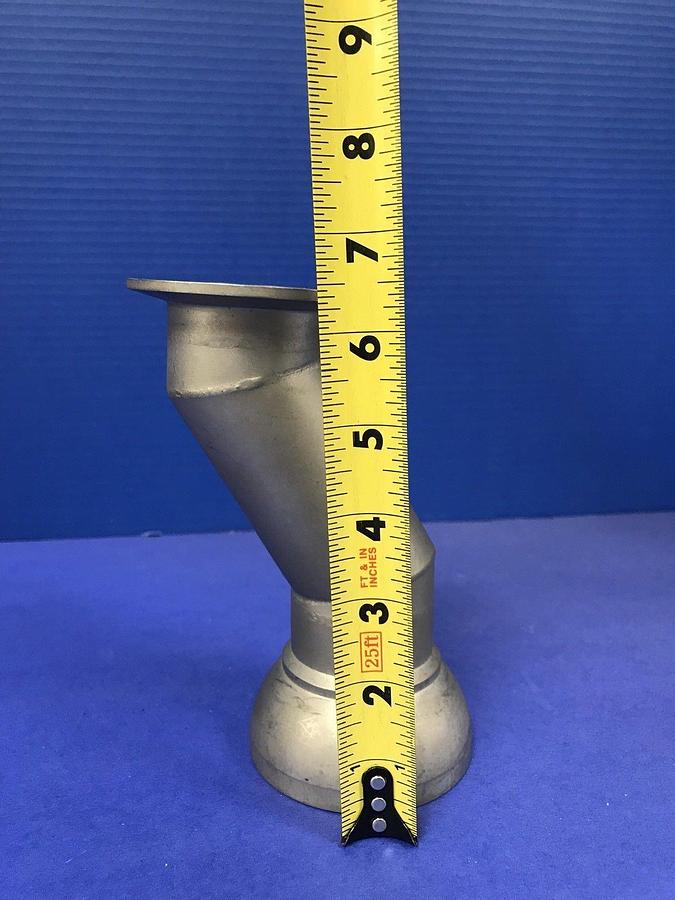 Used Stainless Steel 45° Elbow Vacuum Pipe w/ 75/50 Ball Socket to NW50, Used