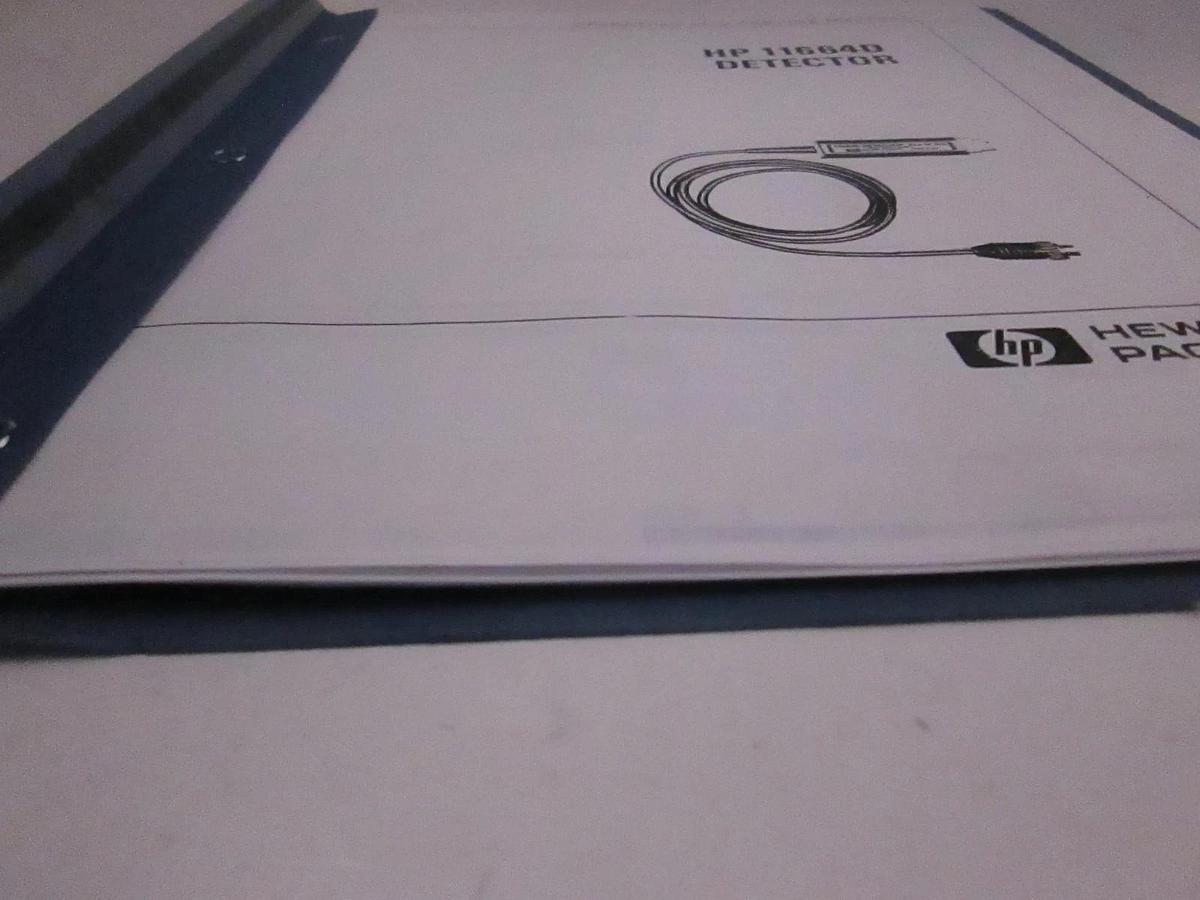 Used HP 11664D Detector Operating and Service Manual, Used