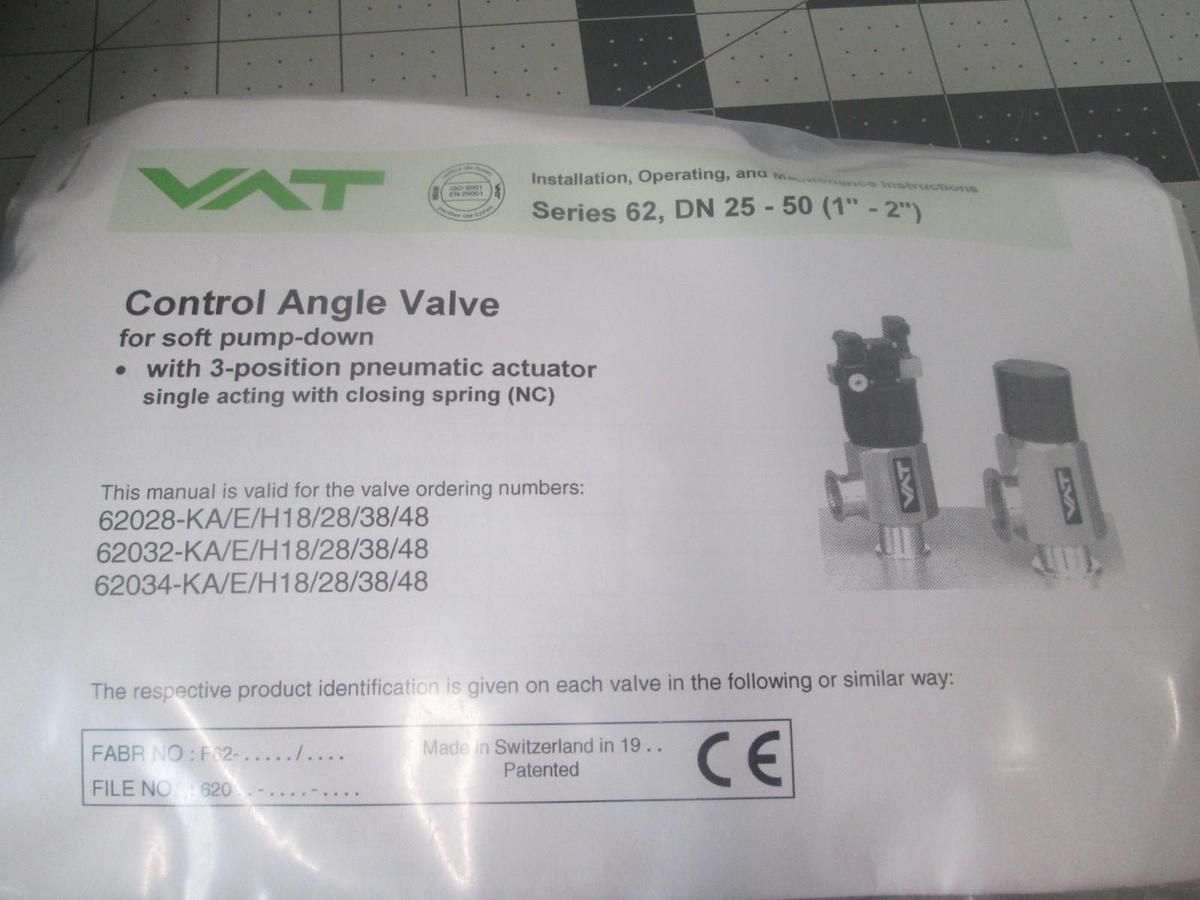 VAT Inc., 62032-KA18-AAB1/0048, Control Angle Valve w/ Manual, New