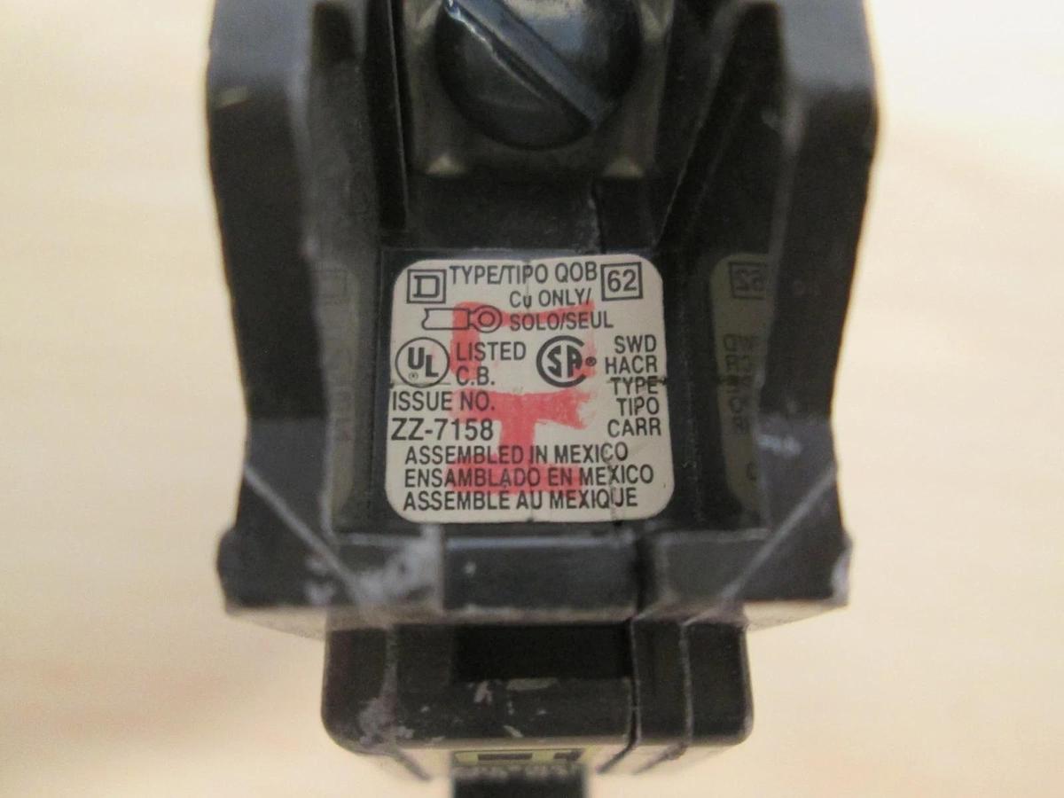 Used Square D, ZZ-7158, Type QOB, Single Pole Circuit Breaker, 10kA, Used