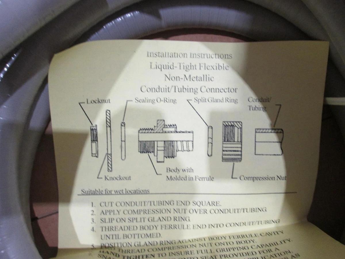Hubbell, Kellems Polytuff, 1" Liquid Tight Conduit, 205-687, 100', New