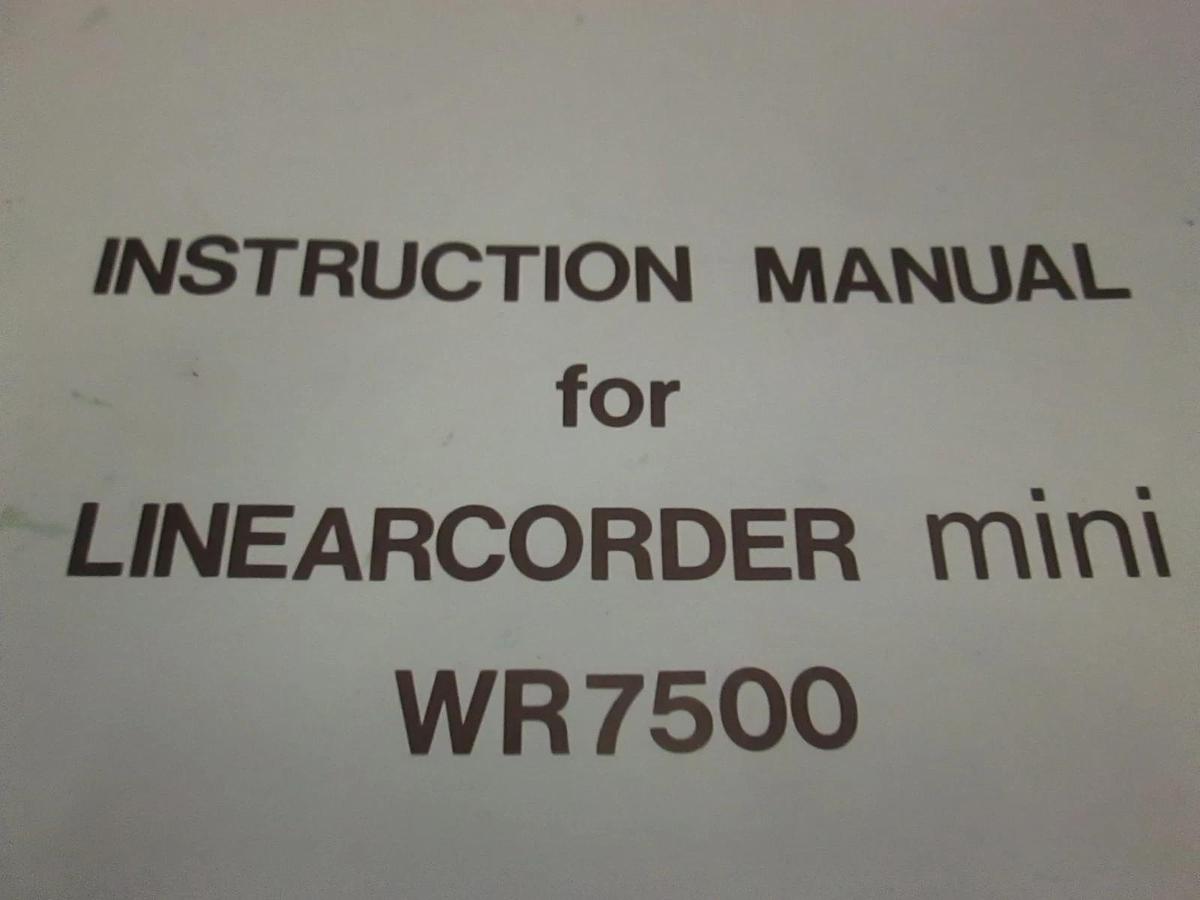 Used Linearcorder Mini WR7500 Instruction Manual, Used