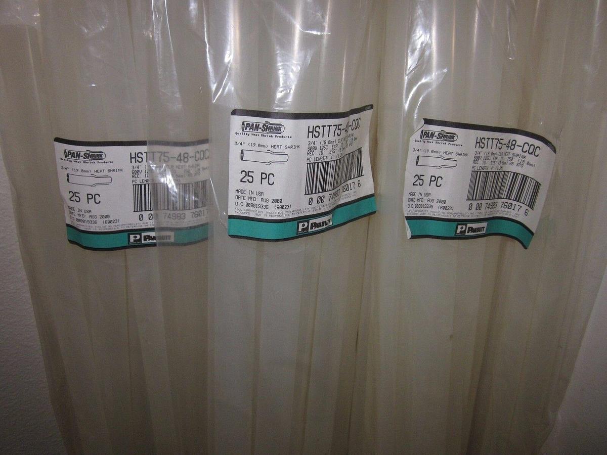 PAN-Shrink HSTT75-48-COC  Clear Heat Shrink, 3/4 " x  4' - Lot of 25
