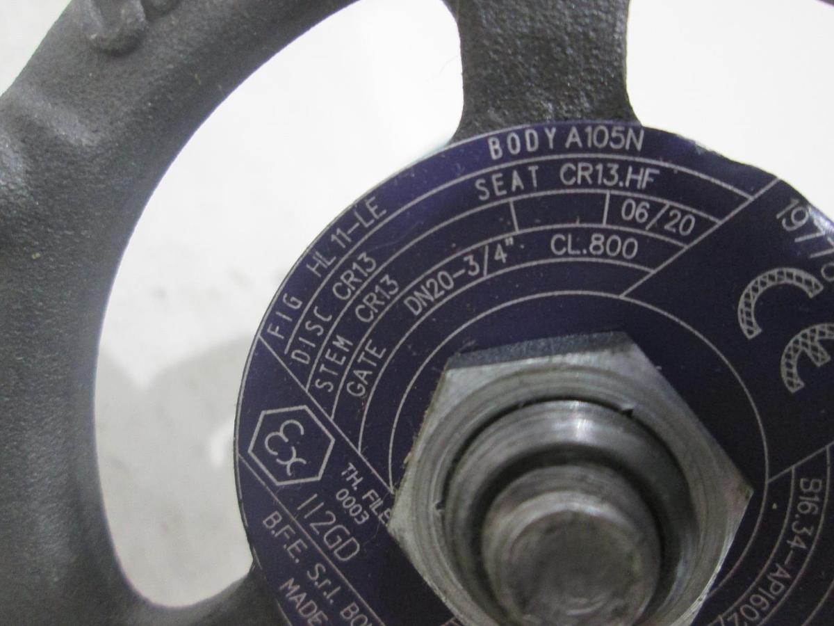 Used Bonney Forge, A105N, Gate Valve, Gate 3/4", Stem CR13, Used