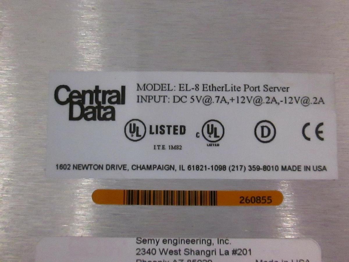 Used Central Data EL-8 EtherLite 8 Port Server, Used