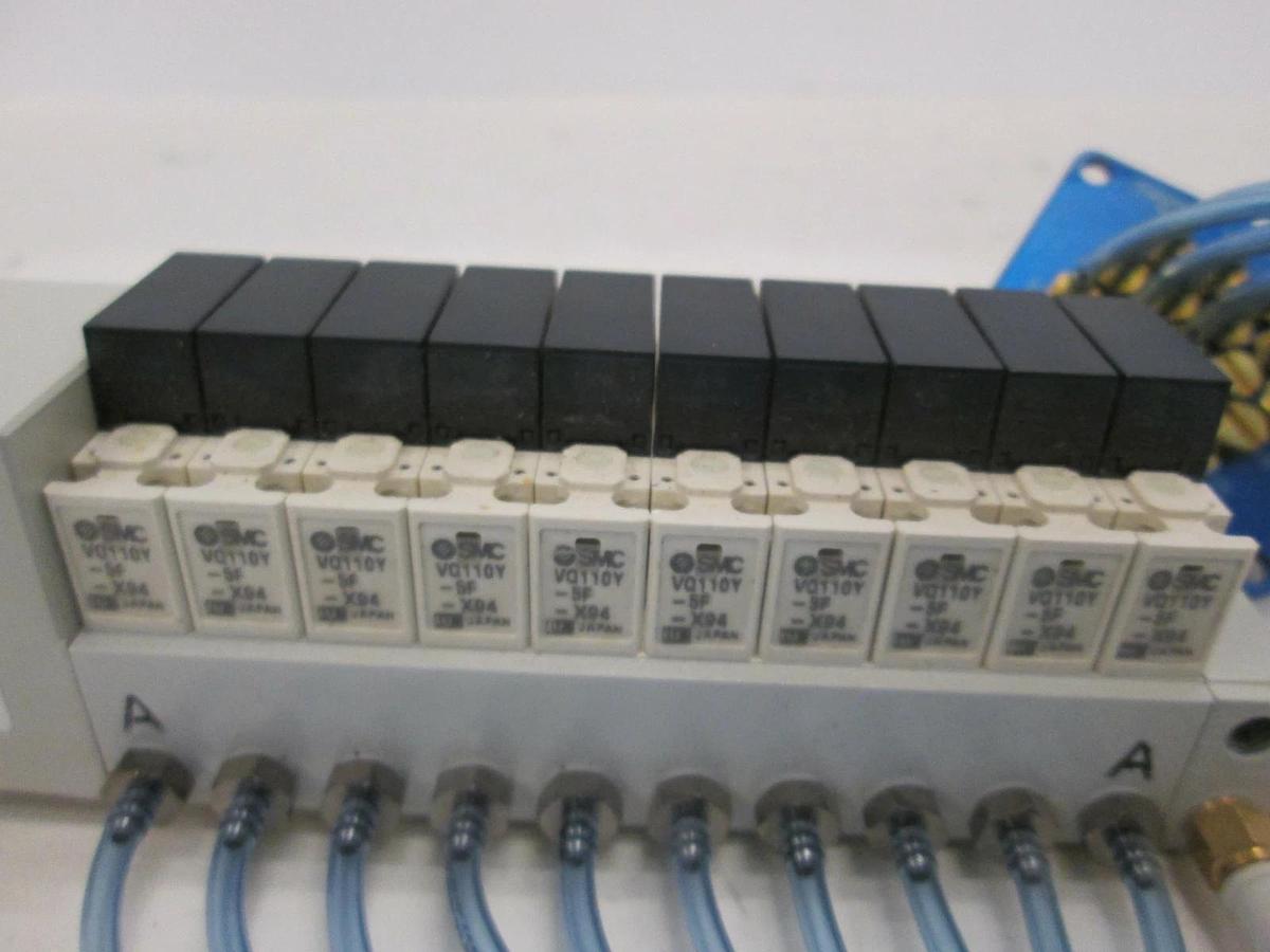 Used SMC, VV3Q11-ULB970, 10 Pos Manifold Assy w/ VQ110Y-SF, Used