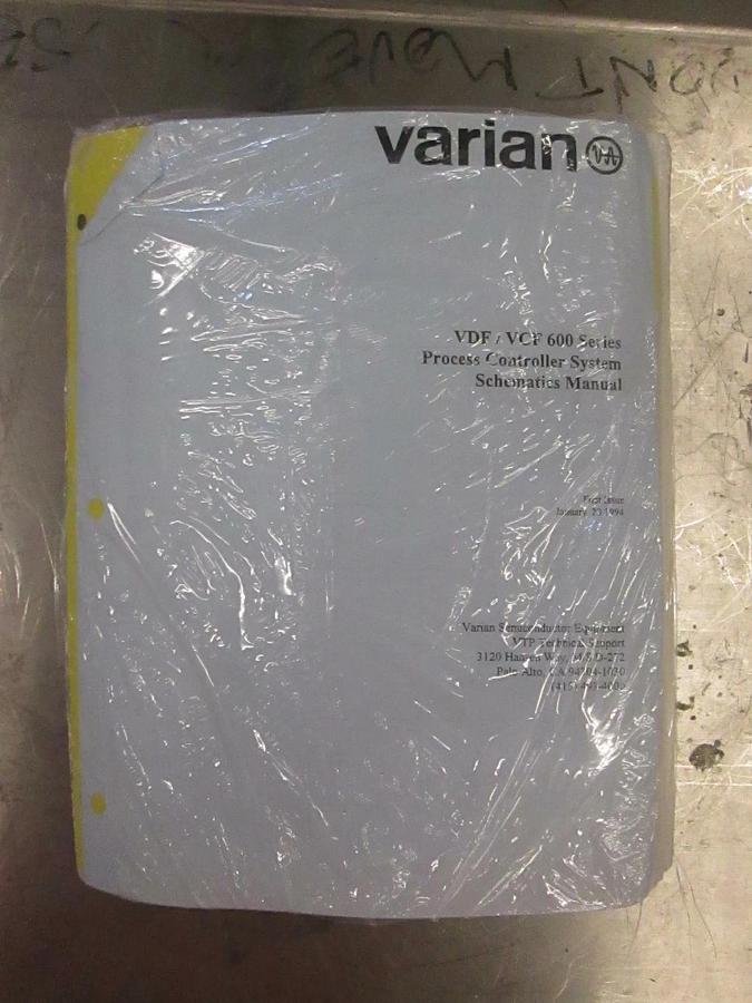 Used Varian VDF/VCF 600 Series Process Controller System Schematics Manual, New