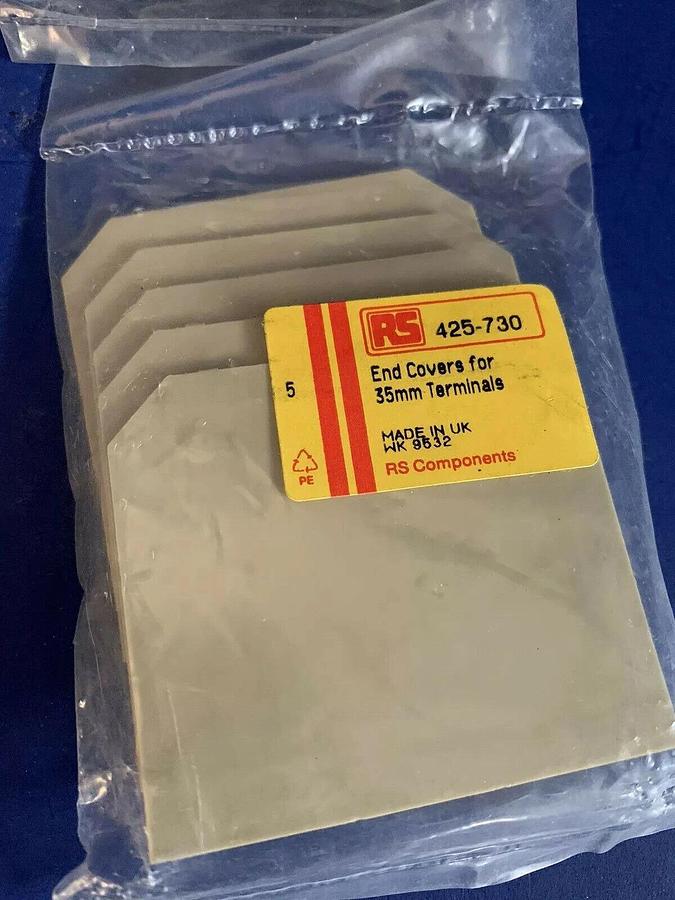 RS Components 425-730 End Covers for 35mm Terminals, Lot of 30