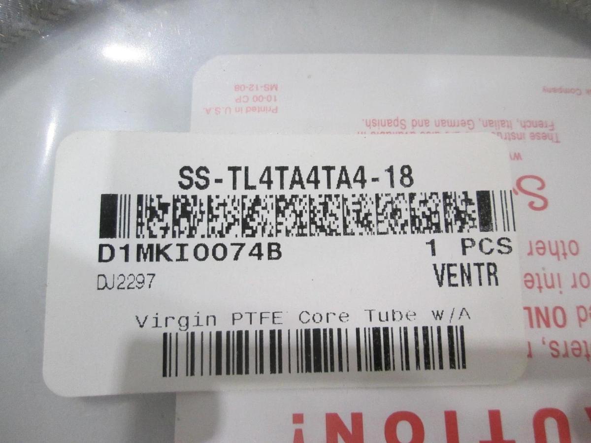 Swagelok, SS-TL4TA4TA4-18, Virgin PTFE Core Tube w/A, New