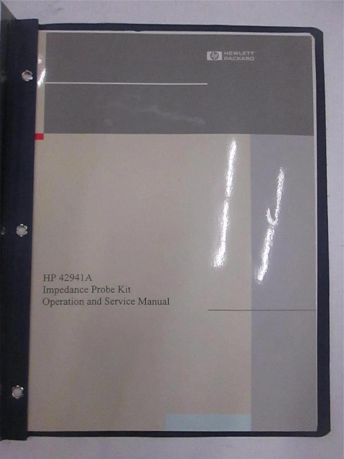 Used HP Model 42941A Impedance Probe Kit Operating and Service Manual, Used