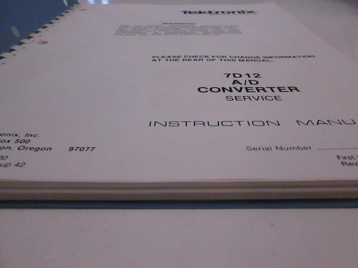 Used Tektronix 7D12 A/D Converter Service Instruction Manual, Used