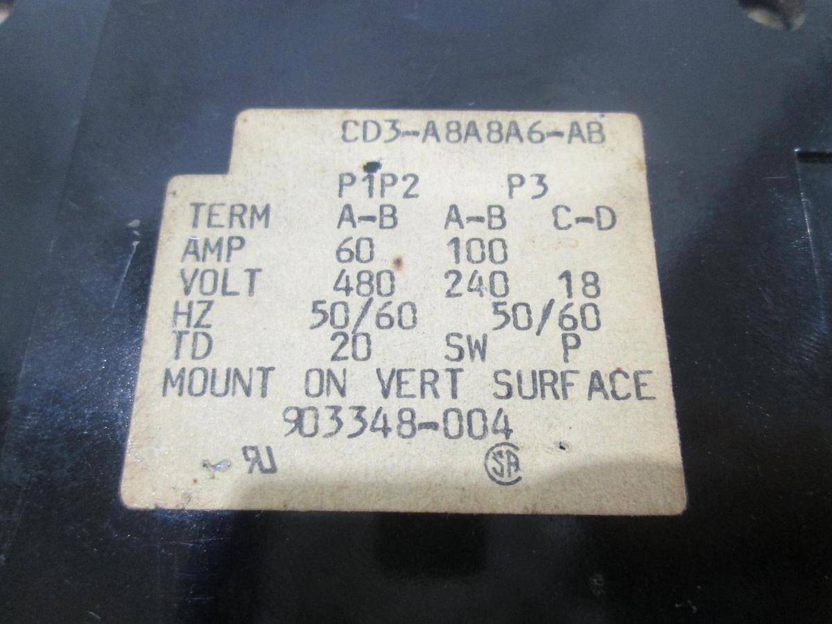 Used Heinemann, CD3-A8A8A6-AB, Circuit Breaker, 480V, 3 Pole, Used