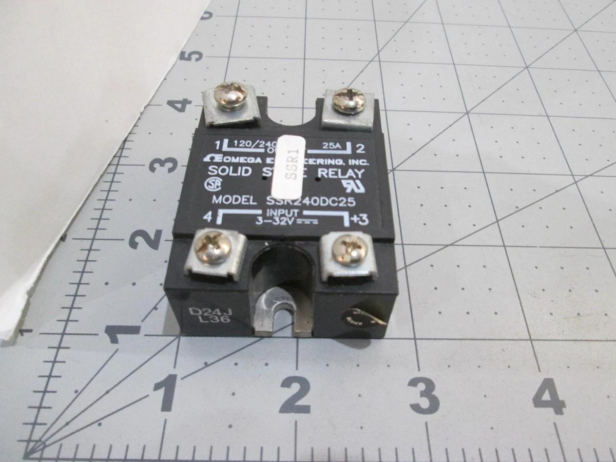 Used Omega, Model SSR240DC25, Solid State Relay, Used