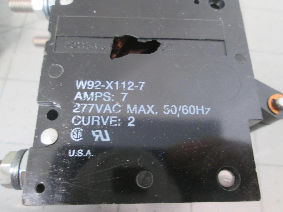 Used Potter & Brumfield, Circuit Breaker, W92-X112-7, 5A, 277 VAC, Used, Lot of 3