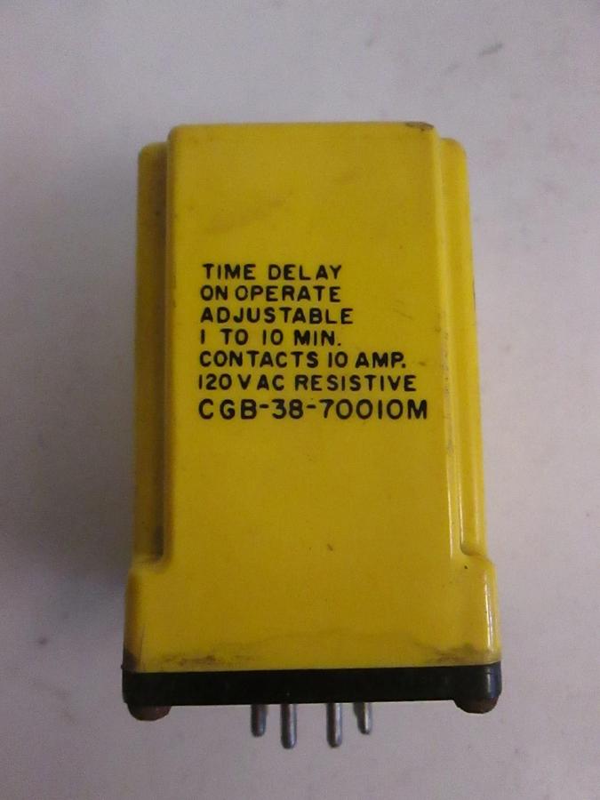 Used Potter & Brumfield CGB-38-70010M Time Delay Relay 1-10 Min, Used, Lot of 2